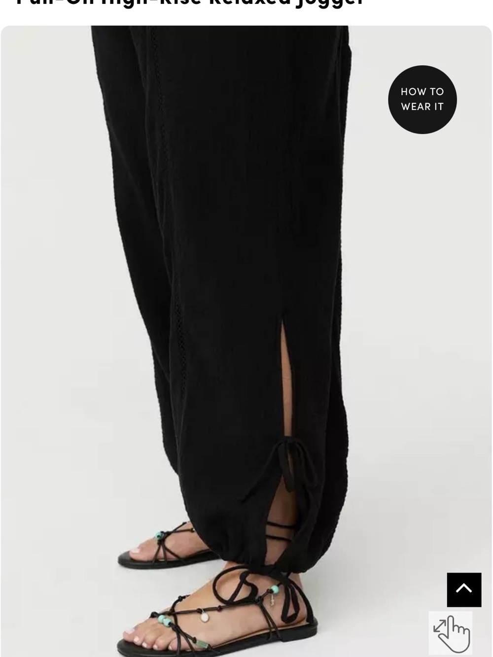 torrid NWT Black Relaxed High-Rise Gauze Tie Jogger Pants - Picture 8 of 11